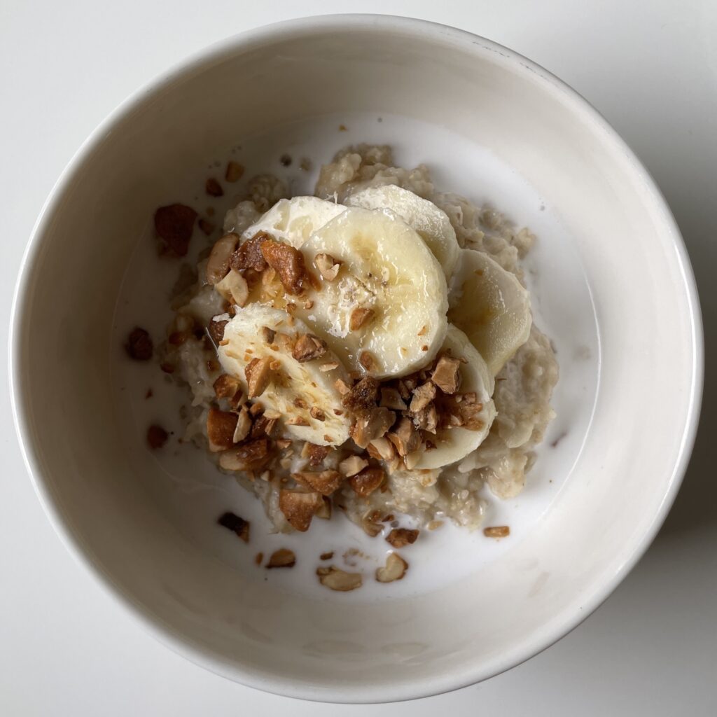 Sweet Coconut milk and Banana Oatmeal 